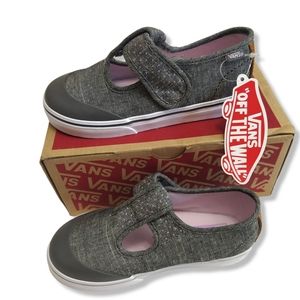 Vans Leena Chambray - Little Girl Size 10 (Grey)